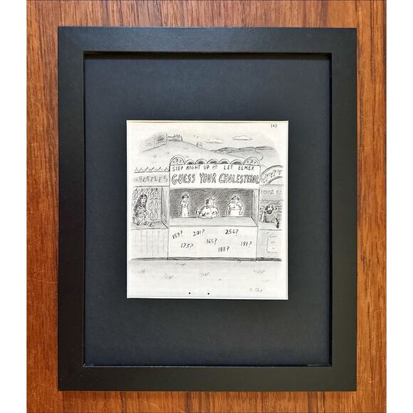 Framed Vintage New Yorker Magazine 8x10 Roz Chast Cartoon Clipping Cholesterol - Picture 3 of 4